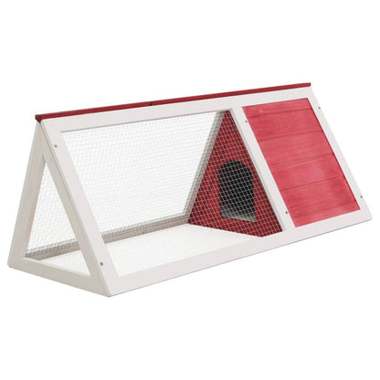 Animal Cage Red And White Fir Wood, Plywood, Iron