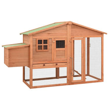 Chicken Coop Natural Wood Solid Fir Wood, Plywood, Galvanized Steel
