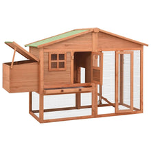 Chicken Coop Natural Wood Solid Fir Wood, Plywood, Galvanized Steel