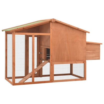 Chicken Coop Natural Wood Solid Fir Wood, Plywood, Galvanized Steel