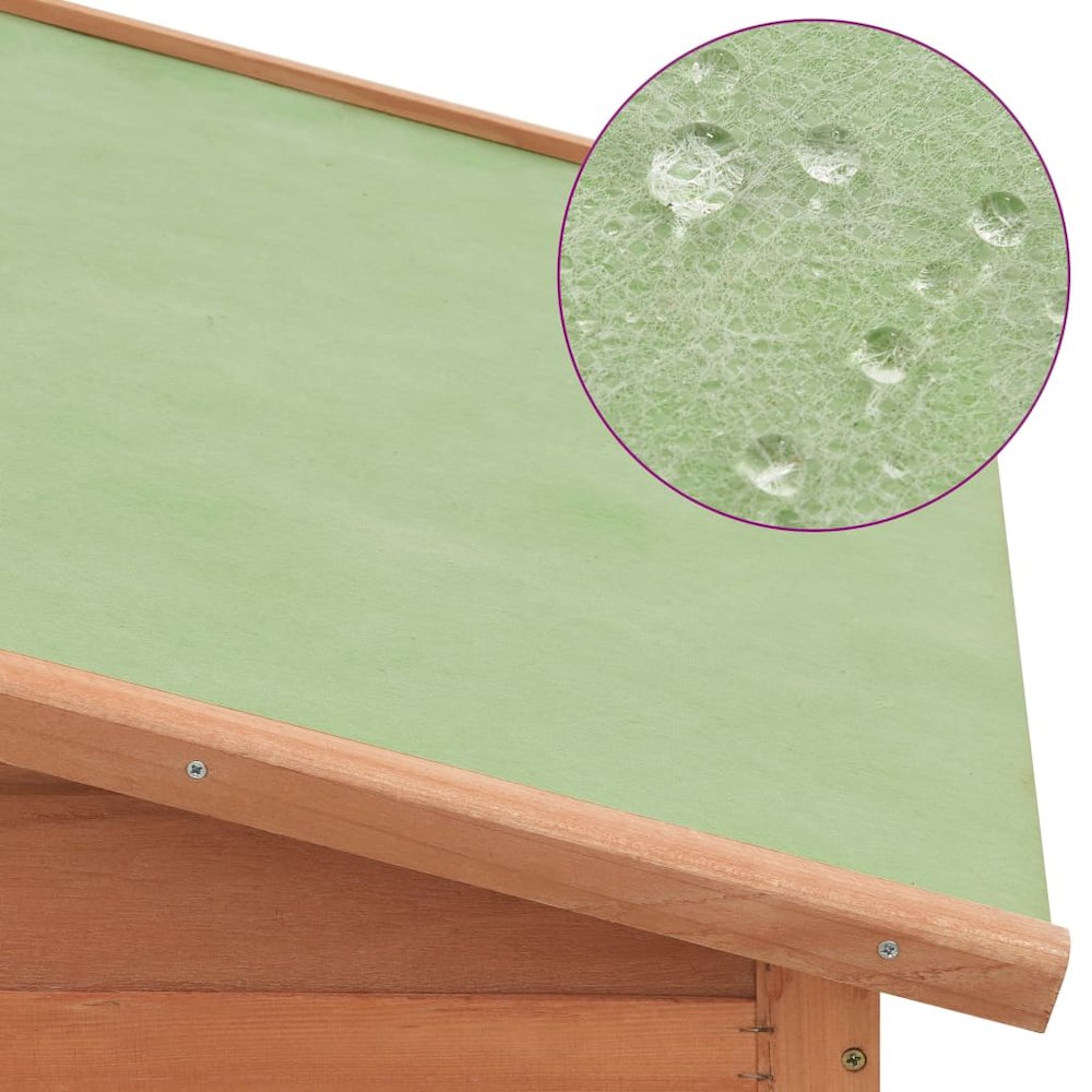 Chicken Coop Natural Wood Solid Fir Wood, Plywood, Galvanized Steel