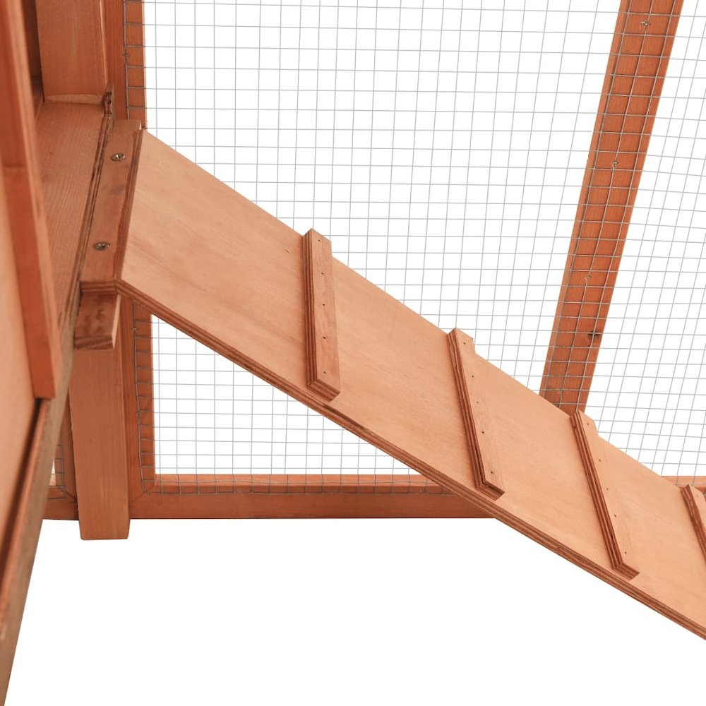 Chicken Coop Natural Wood Solid Fir Wood, Plywood, Galvanized Steel