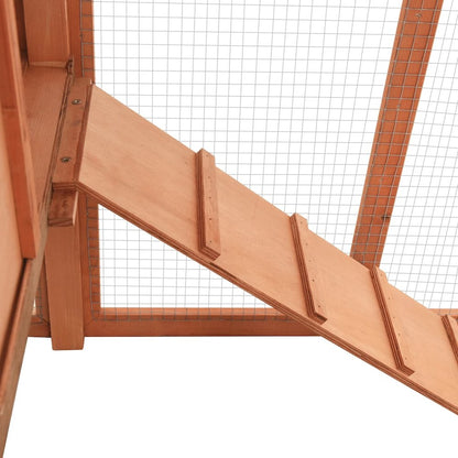 Chicken Coop Natural Wood Solid Fir Wood, Plywood, Galvanized Steel