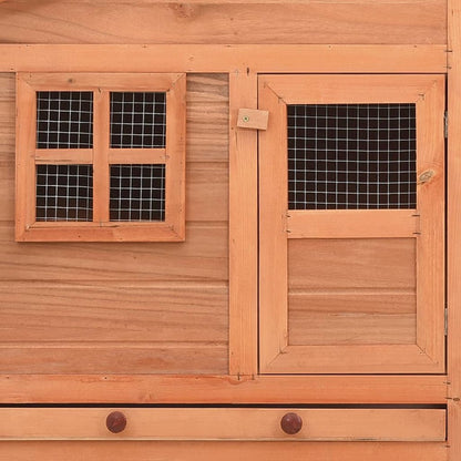 Chicken Coop Natural Wood Solid Fir Wood, Plywood, Galvanized Steel