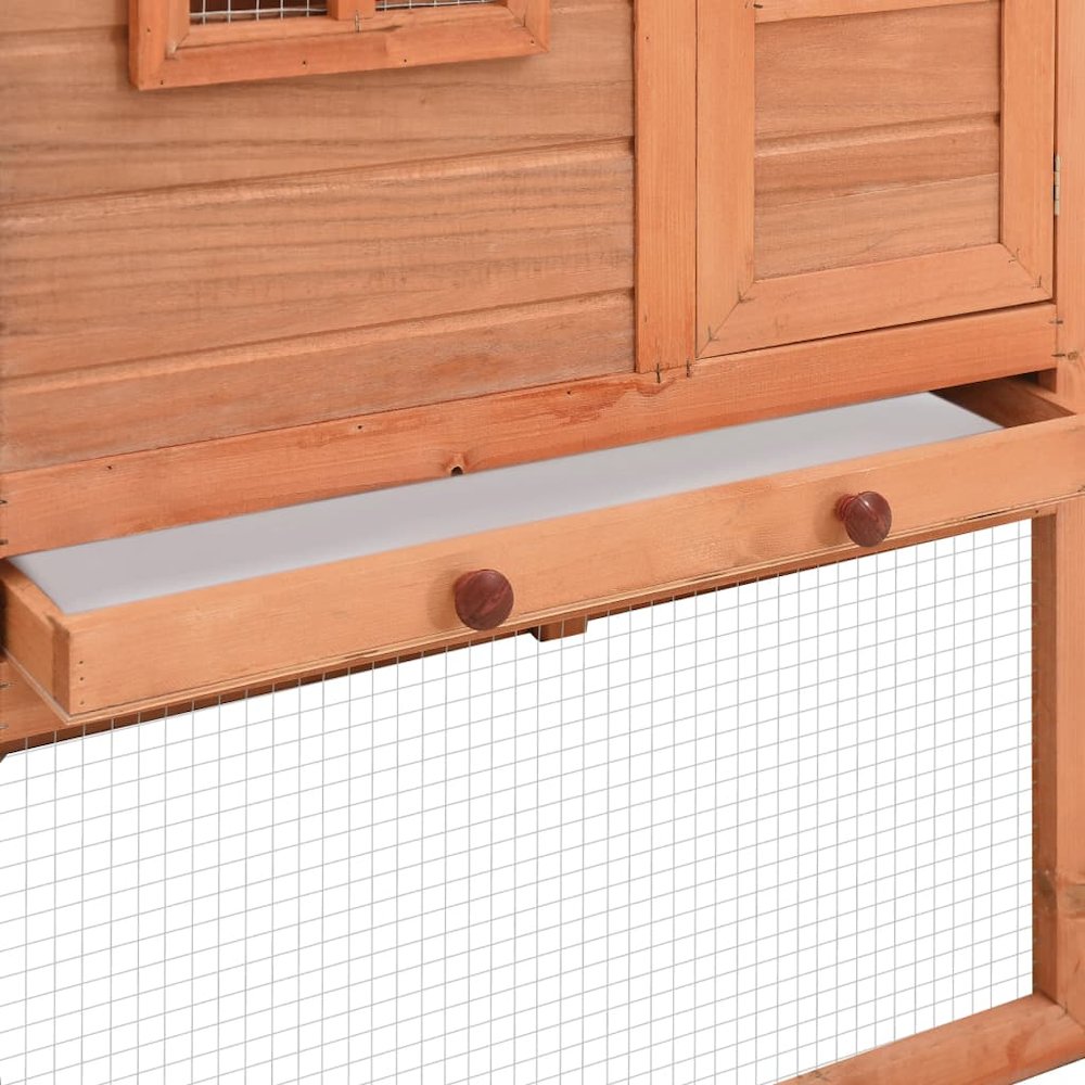 Chicken Coop Natural Wood Solid Fir Wood, Plywood, Galvanized Steel