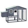 Chicken Coop Grey And White Solid Fir Wood, Plywood, Galvanized Steel