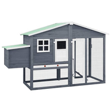 Chicken Coop Grey And White Solid Fir Wood, Plywood, Galvanized Steel