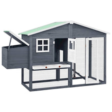 Chicken Coop Grey And White Solid Fir Wood, Plywood, Galvanized Steel