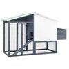 Chicken Coop Grey And White Solid Fir Wood, Plywood, Galvanized Steel