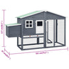 Chicken Coop Grey And White Solid Fir Wood, Plywood, Galvanized Steel