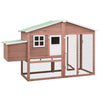 Chicken Coop Mocha And White Solid Fir Wood Large Pull-Out