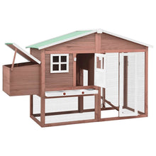 Chicken Coop Mocha And White Solid Fir Wood Large Pull-Out