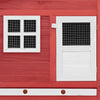 Chicken Coop Red And White Solid Fir Wood, Plywood, Galvanized Steel