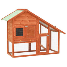 Rabbit Hutch Brown Solid Firwood, Plywood, Steel Wire, Polyester