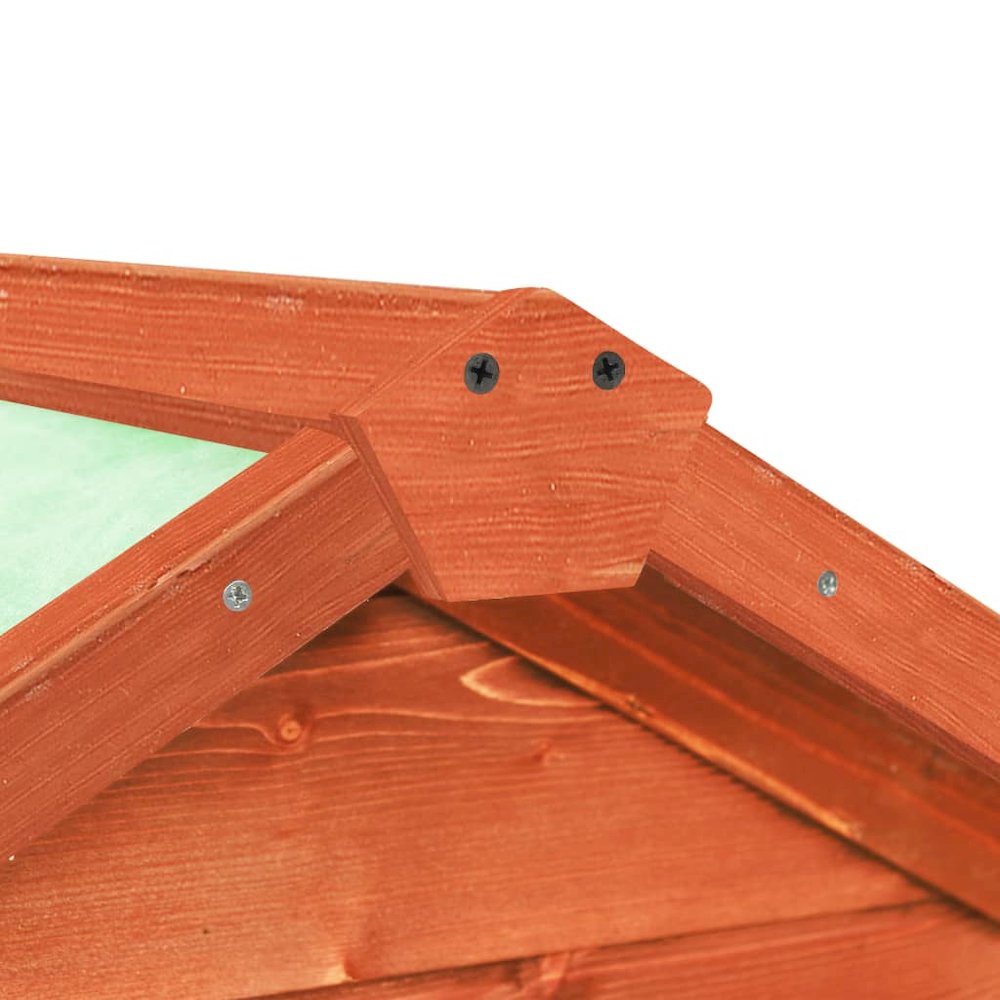 Rabbit Hutch Brown Solid Firwood, Plywood, Steel Wire, Polyester