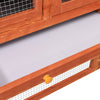 Rabbit Hutch Brown Solid Firwood, Plywood, Steel Wire, Polyester