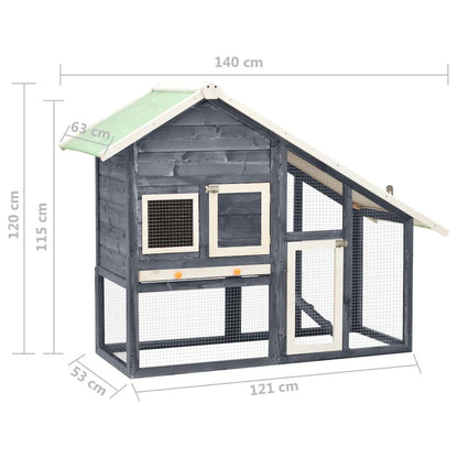 Rabbit Hutch Grey And White 24.8W x 55.1D x 47.2H