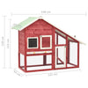 Rabbit Hutch Red And White Solid Firwood, Plywood, Steel Wire Large