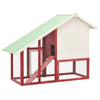 Rabbit Hutch Red And White Solid Firwood, Plywood, Steel Wire Large