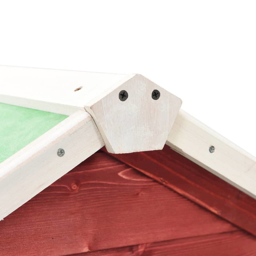 Rabbit Hutch Red And White Solid Firwood, Plywood, Steel Wire Large