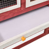 Rabbit Hutch Red And White Solid Firwood, Plywood, Steel Wire Large