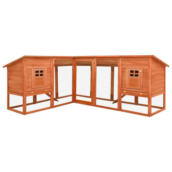 Rabbit Hutch Brown Solid Fir Wood, Plywood, Galvanized Steel