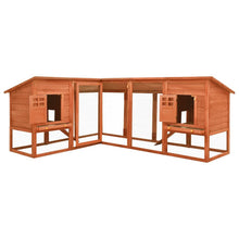 Rabbit Hutch Brown Solid Fir Wood, Plywood, Galvanized Steel