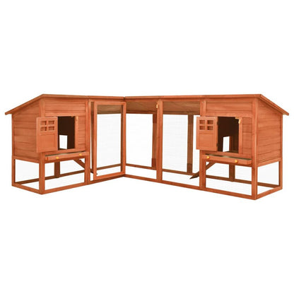 Rabbit Hutch Brown Solid Fir Wood, Plywood, Galvanized Steel