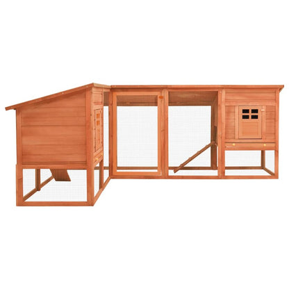 Rabbit Hutch Brown Solid Fir Wood, Plywood, Galvanized Steel