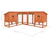 Rabbit Hutch Brown Solid Fir Wood, Plywood, Galvanized Steel