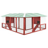 Rabbit Hutch Red And White Solid Fir Wood, Plywood, Galvanized Steel