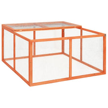 Rabbit Hutch Orange Solid Firwood, Steel Wire Medium Durable