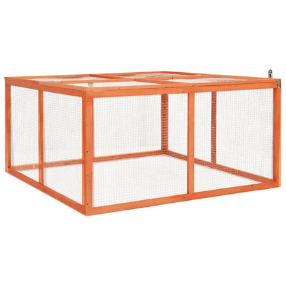Rabbit Hutch Orange Solid Firwood, Steel Wire Medium Durable