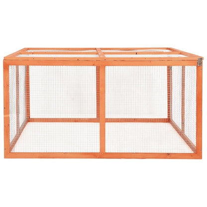 Rabbit Hutch Orange Solid Firwood, Steel Wire Medium Durable