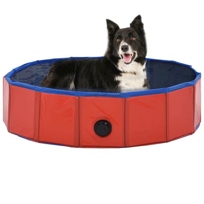 Dog Swimming Pool Red Pvc Collapsible