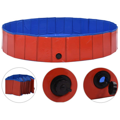 Dog Swimming Pool Red Pvc Foldable