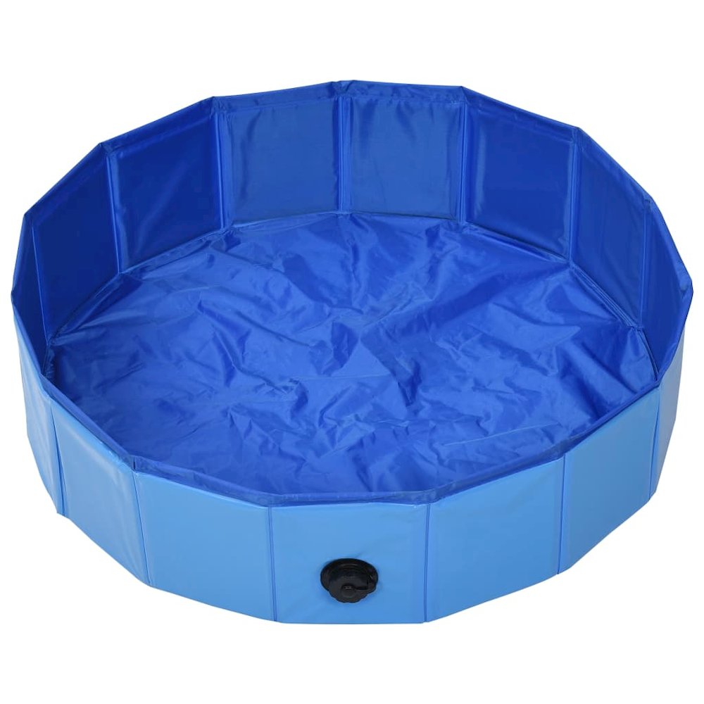 Dog Swimming Pool Blue Pvc Foldable 31.5W x 31.5D x 7.9H