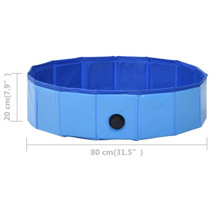 Dog Swimming Pool Blue Pvc Foldable 31.5W x 31.5D x 7.9H