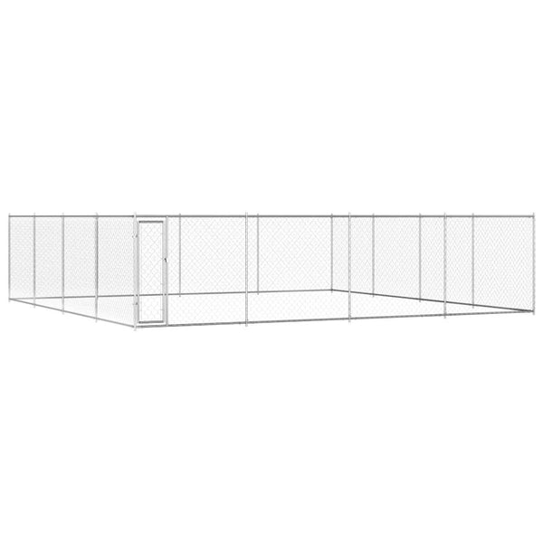 Dog Kennel Silver Galvanized Steel Extra Large Rugged