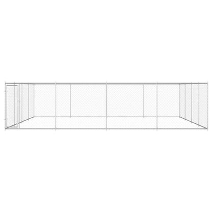 Dog Kennel Silver Galvanized Steel Extra Large Rugged