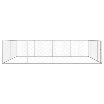Dog Kennel Silver Galvanized Steel Extra Large Rugged