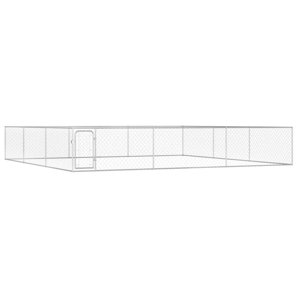 Dog Kennel Silver Galvanized Steel Extra Large Tough