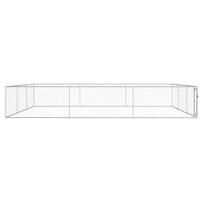 Dog Kennel Silver Galvanized Steel Extra Large Tough