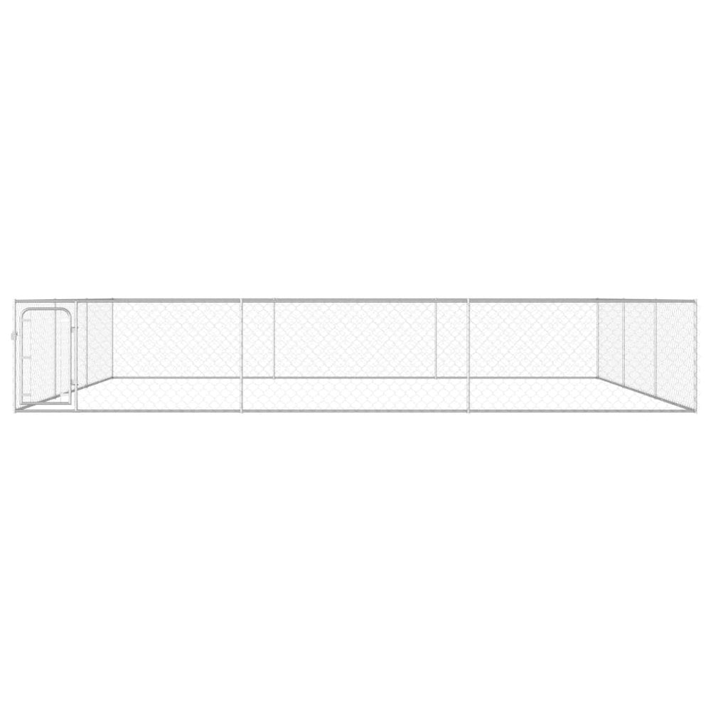 Dog Kennel Silver Galvanized Steel Extra Large Tough