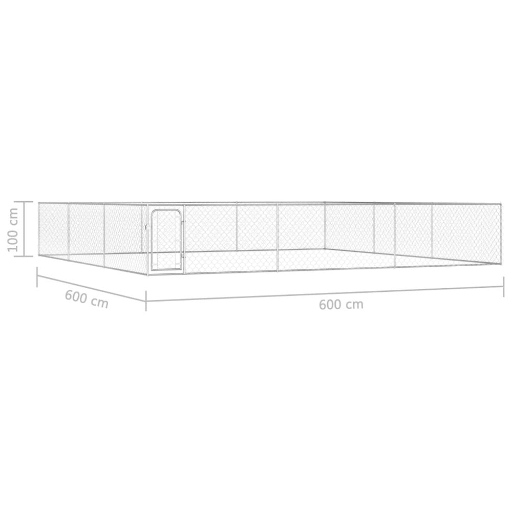 Dog Kennel Silver Galvanized Steel Extra Large Tough