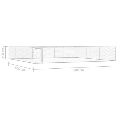 Dog Kennel Silver Galvanized Steel Extra Large Tough
