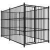 Dog Kennel Black Steel Large Durable Dog Kennel Rectangular