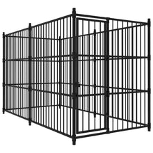 Dog Kennel Black Steel Large Durable Dog Kennel Rectangular