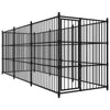 Dog Kennel Black Powder-Coated Steel Large Sturdy