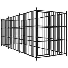Dog Kennel Black Powder-Coated Steel Large Sturdy